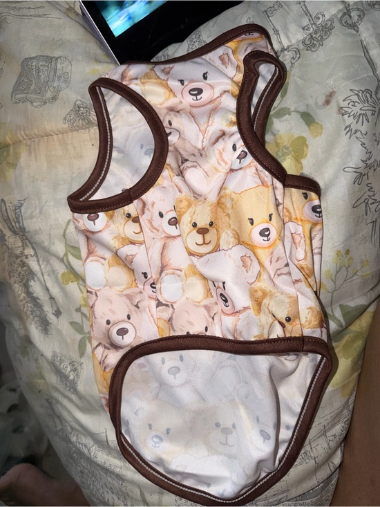 SHEIN Other - SHEIN Brown Trim Teddy Bear Print Dog Tank